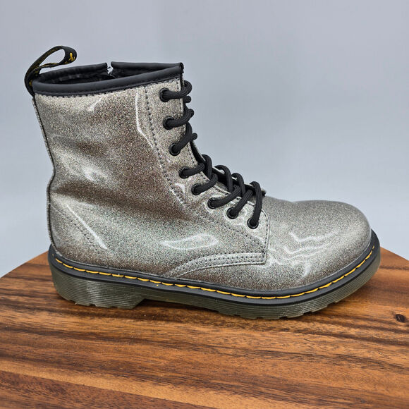 Dr Martens 1460 Boots Women's 5 Glitter Side Zip Lace Up Comfort Combat Booties - Picture 1 of 9